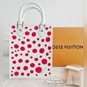NWT Louis Vuitton Red/White Yayoi Kusama Petite Sac Plat